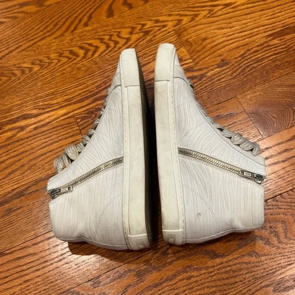 P448 Star White Zebra Hightop Sneaker size EU 39 US 9 EUC - Picture 9 of 11